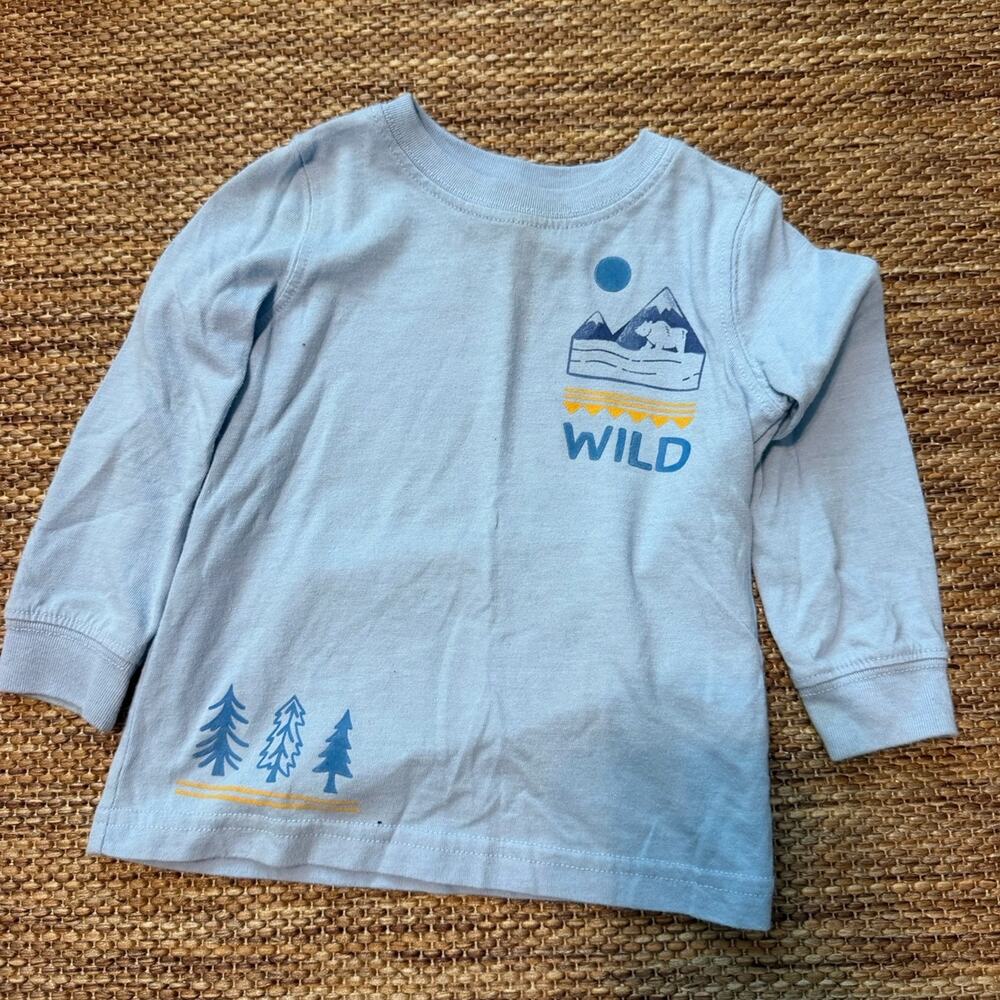 Carter’s Baby Boys Wild Bear Mountain Long Sleeve Shirt Blue 12M Outdoors